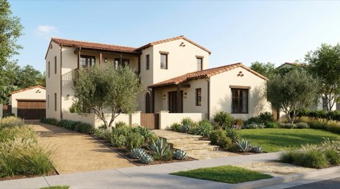 A tastefully staged home exterior with fresh landscaping and a clean walkway showing strong curb appeal