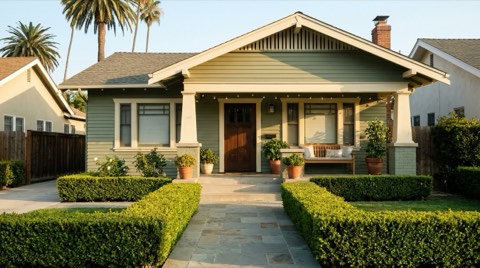 A beautifully staged home exterior in Culver City ready for sale.