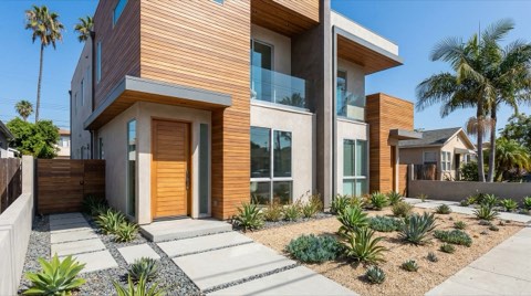 A modern duplex investment property exterior in Culver City.