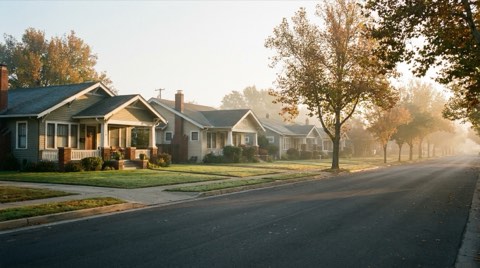 An early morning view of a quiet, well-kept residential street in Mar Vista