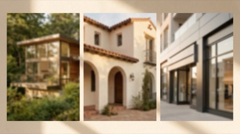 Row of upscale Los Angeles buildings representing different real estate brokerages