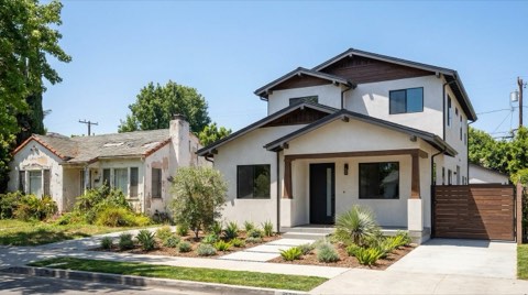 A polished renovated move-in-ready home in Studio City next to an older home with renovation potential