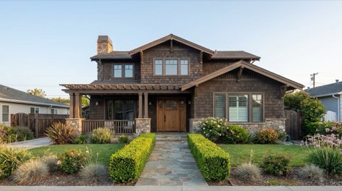 A welcoming single-family home exterior in Santa Monica with manicured landscaping and strong curb appeal