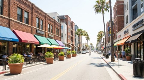 A lively downtown Culver City street scene capturing everyday life.