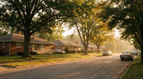 A relaxed residential street in Mar Vista bathed in late-afternoon light